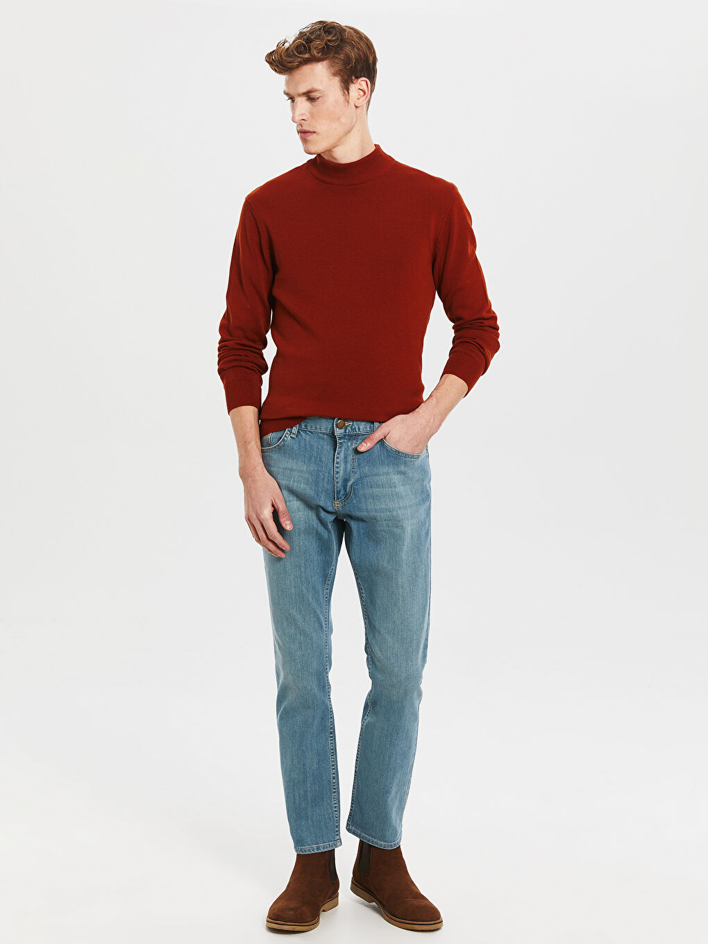 Açık İndigo Rodeo Jean Pantolon-1