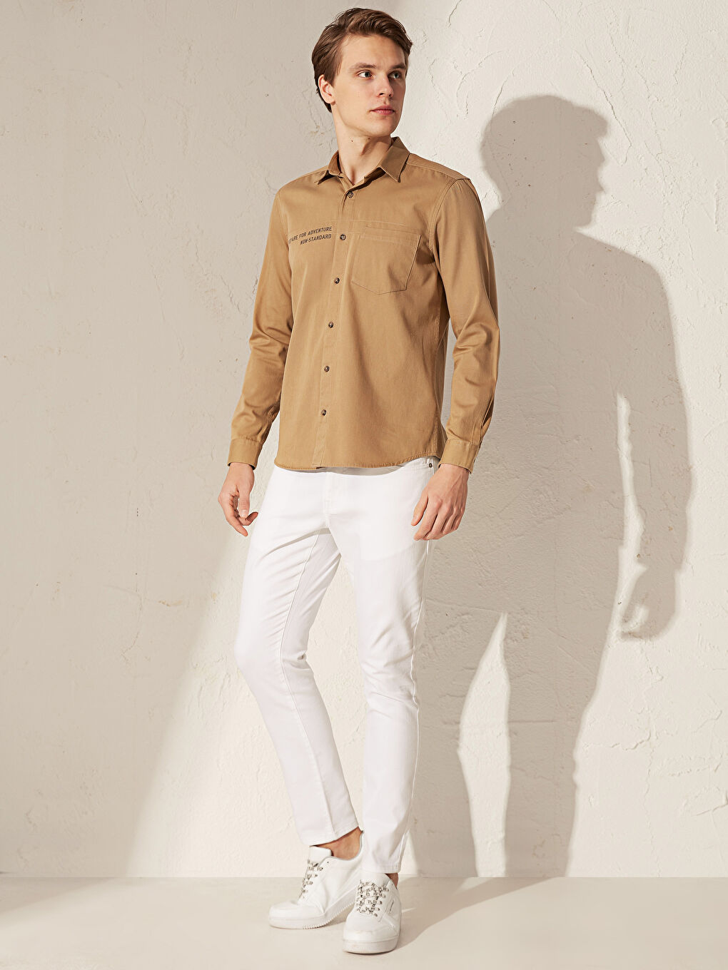 Beyaz Erkek Jean Pantolon-1