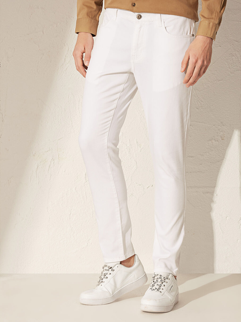 Beyaz Erkek Jean Pantolon-2