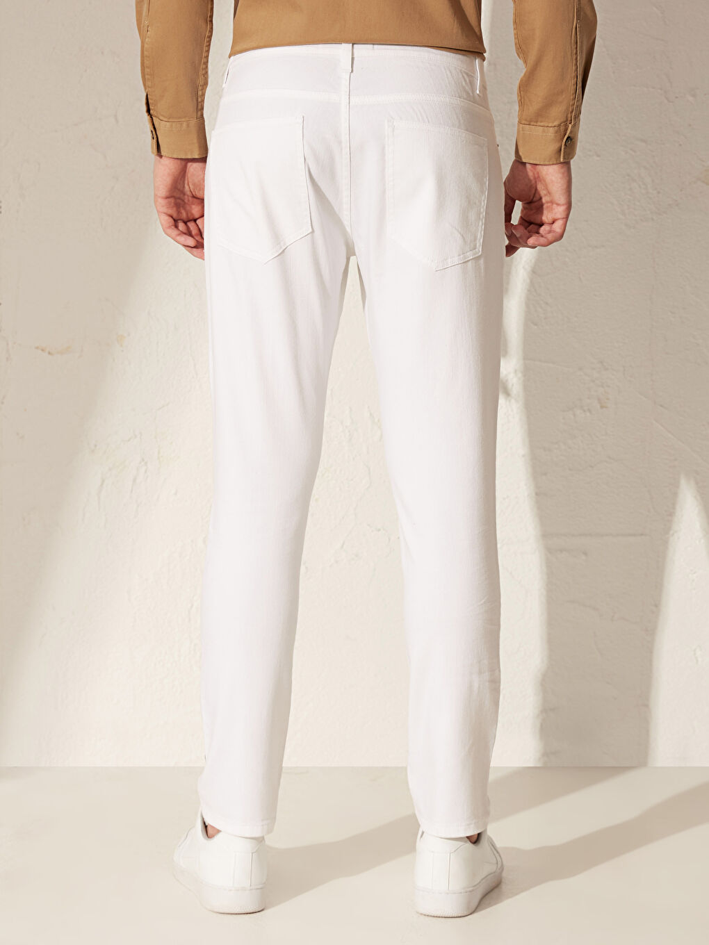 Beyaz Erkek Jean Pantolon-3