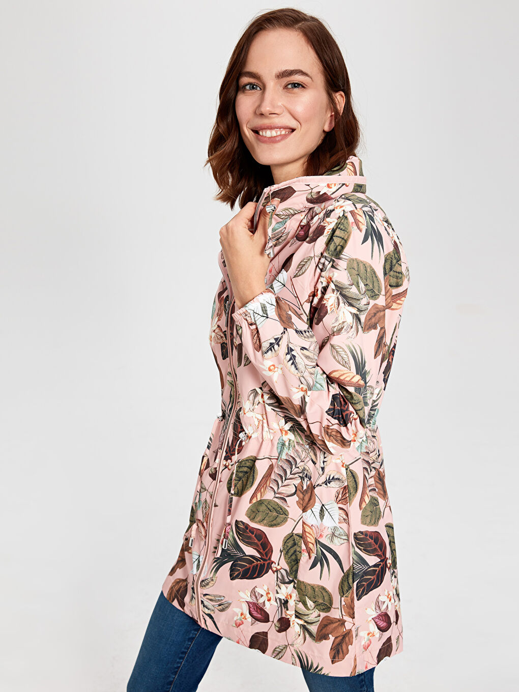 Женщины Розовый Дождевик-1