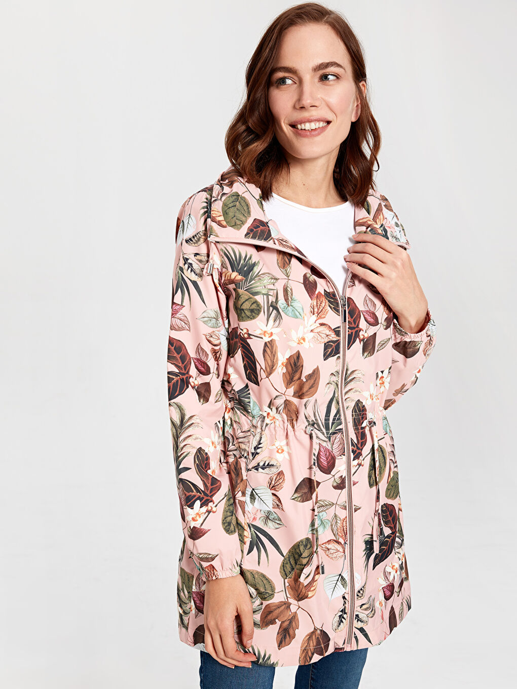 Женщины Розовый Дождевик-2