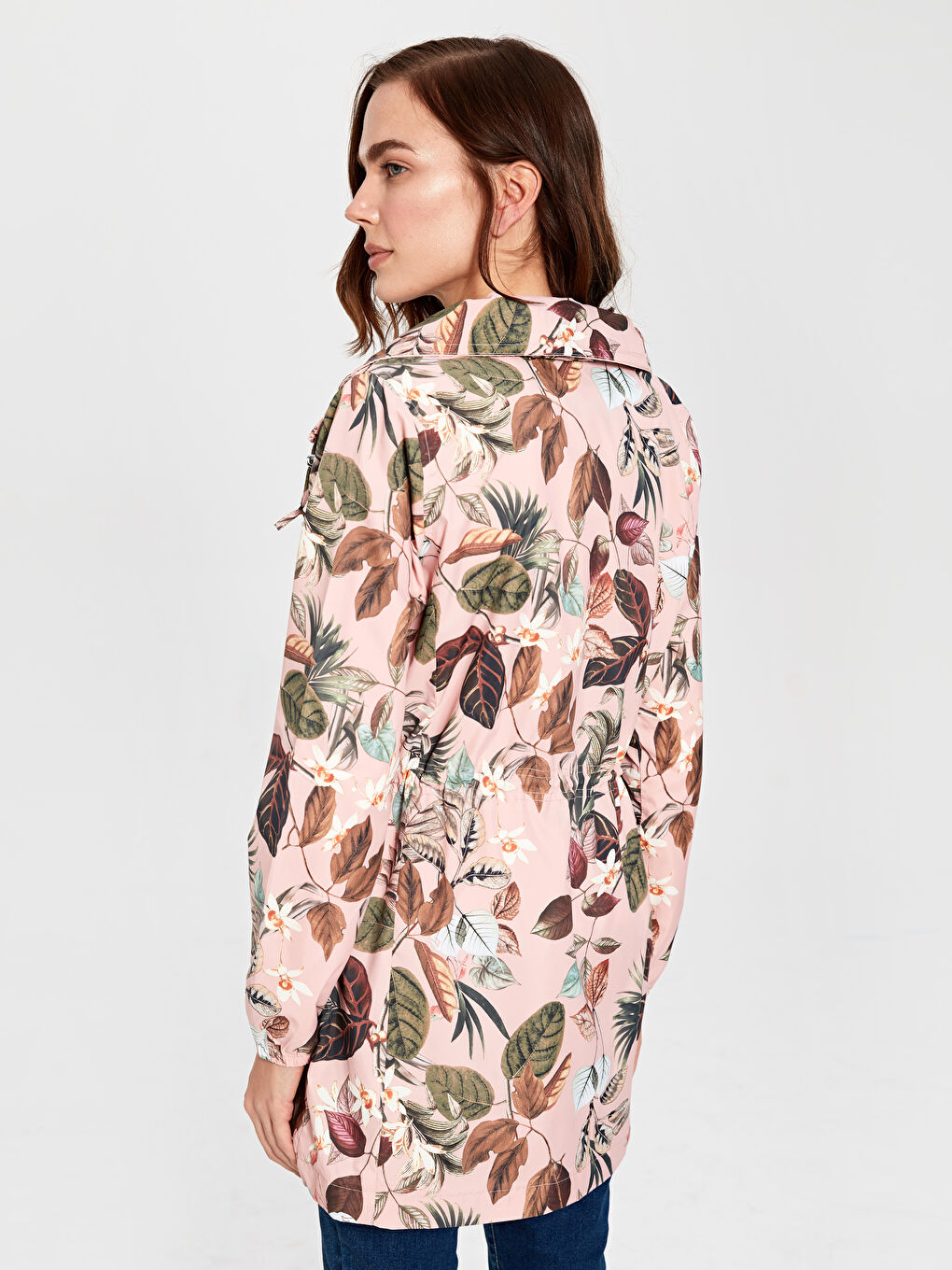 Женщины Розовый Дождевик-3