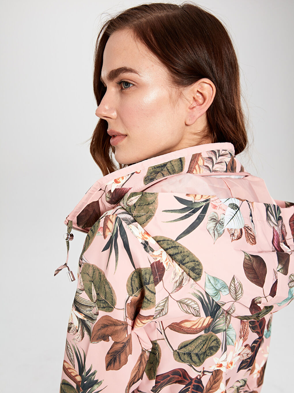 Женщины Розовый Дождевик-4