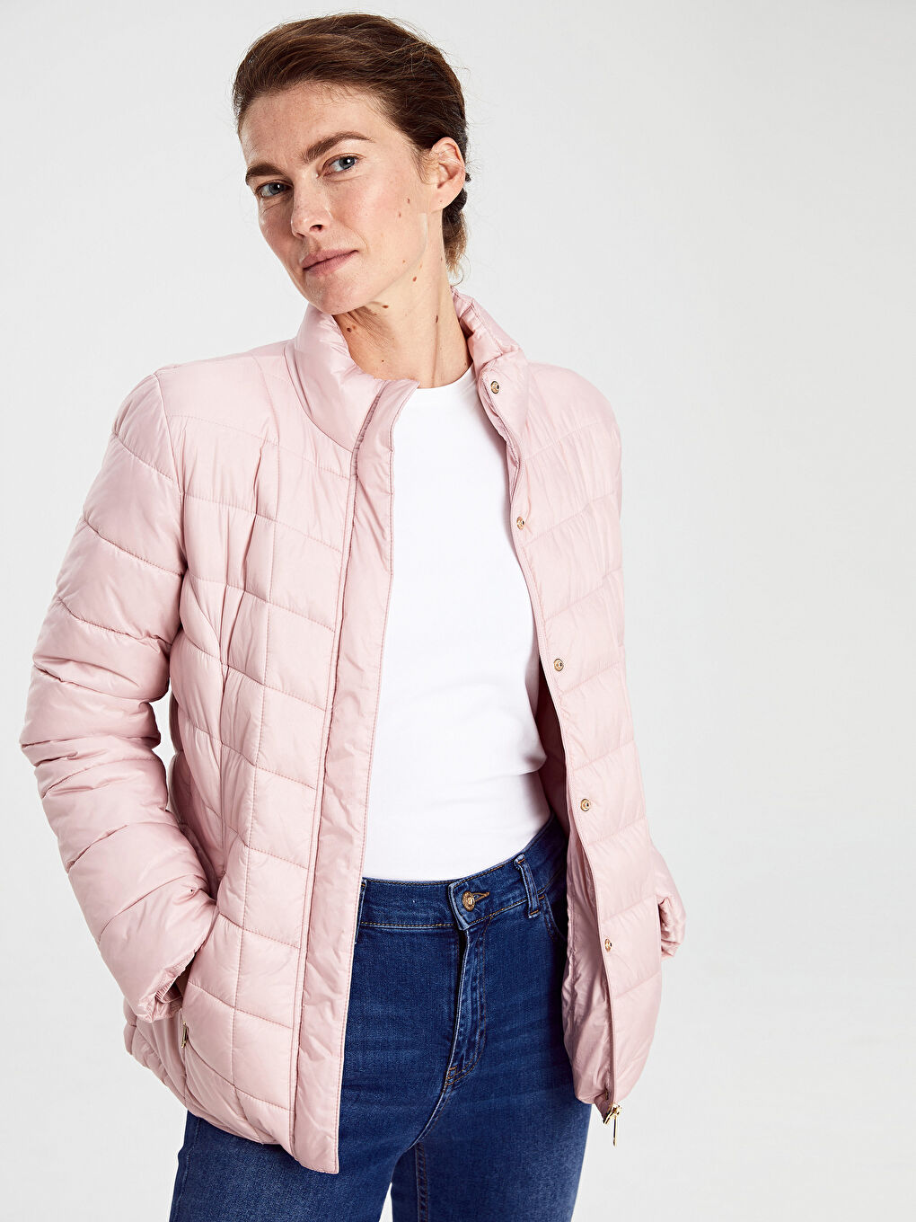 LCWAIKIKI Classic Frau ROSA Steppmantel -0S0324Z8-FPZ