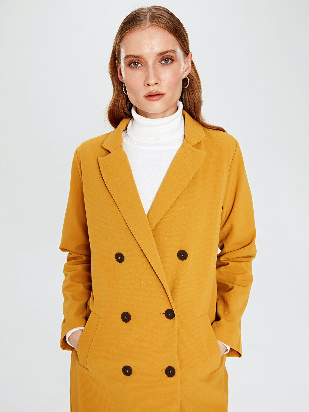 Frau GELB Trenchcoat-1