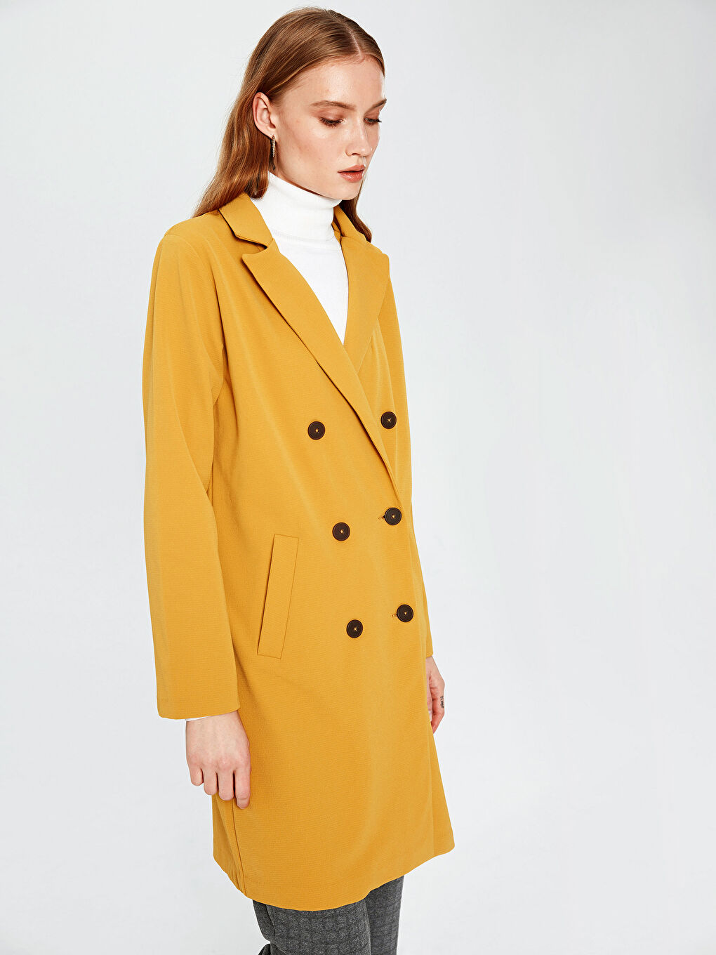 Frau GELB Trenchcoat-2