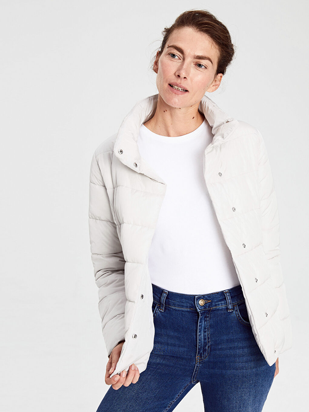 Geacă matlasată GRI Femeie-1