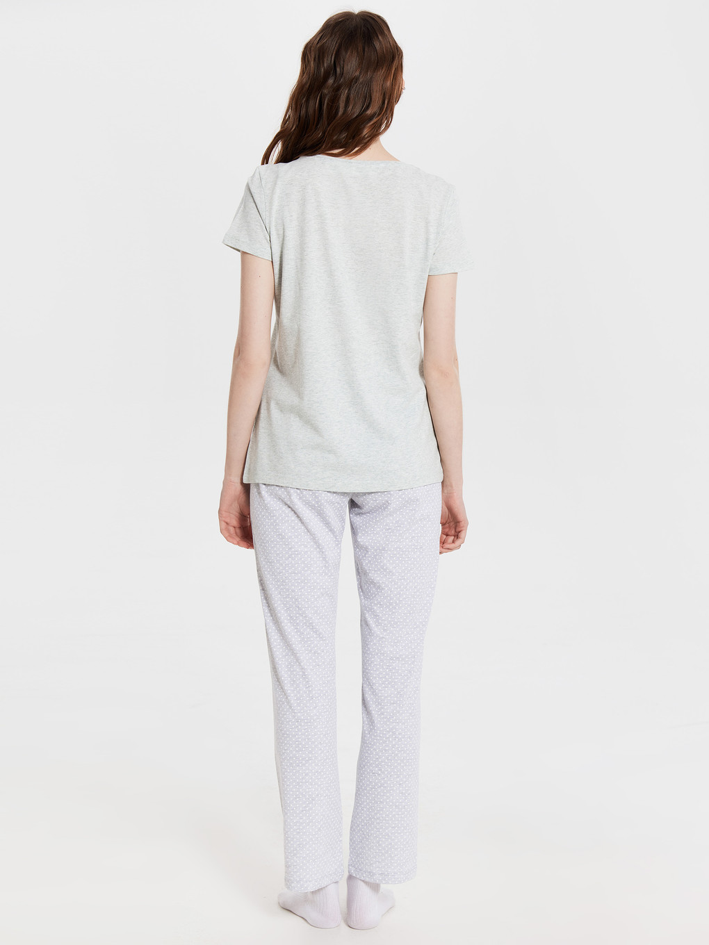 Crew Neck Short Sleeve Women's Pyjama Set-2