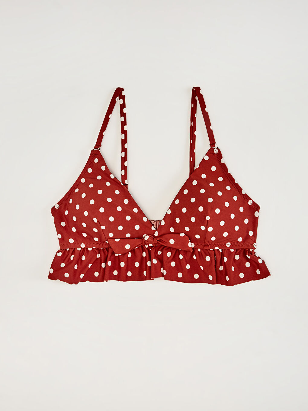 Haut de bikini à pois avec détail de nœud 