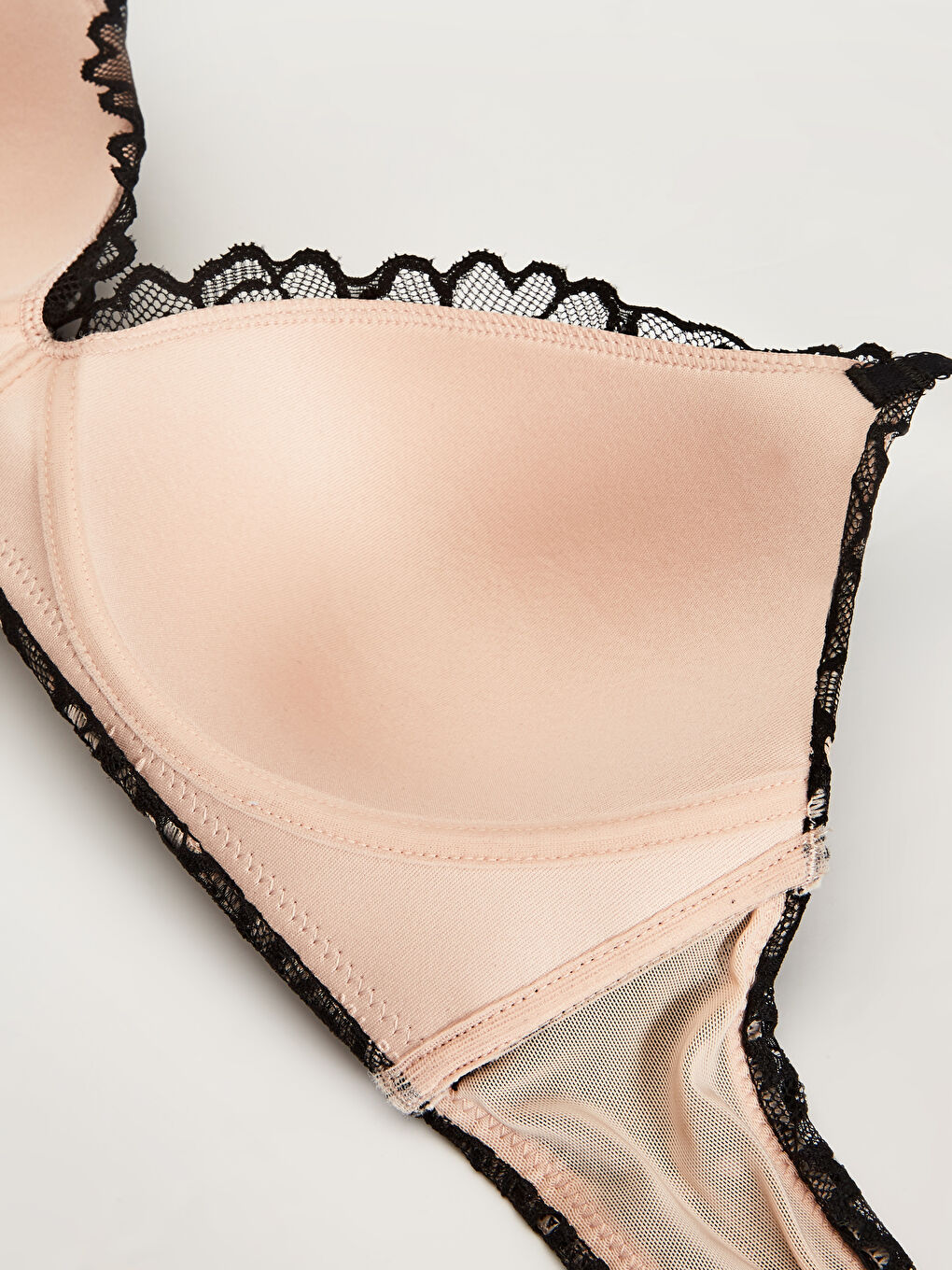 Siyah Balenli Dolgusuz Dantelli Fantezi Tişört Sütyen-3