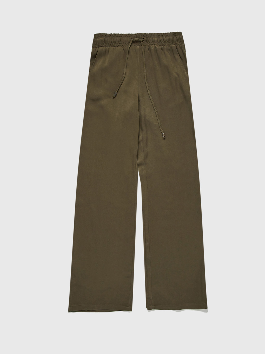 Haki Beli Lastikli Kadın Pantolon-1