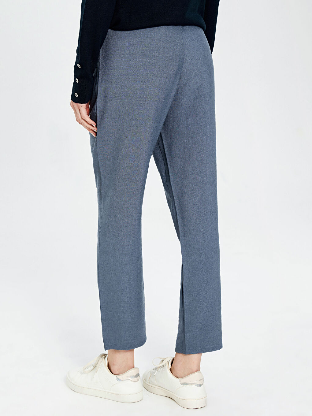 Pantalon Longueur Cheville Taille Élastique Coupe Carotte-3