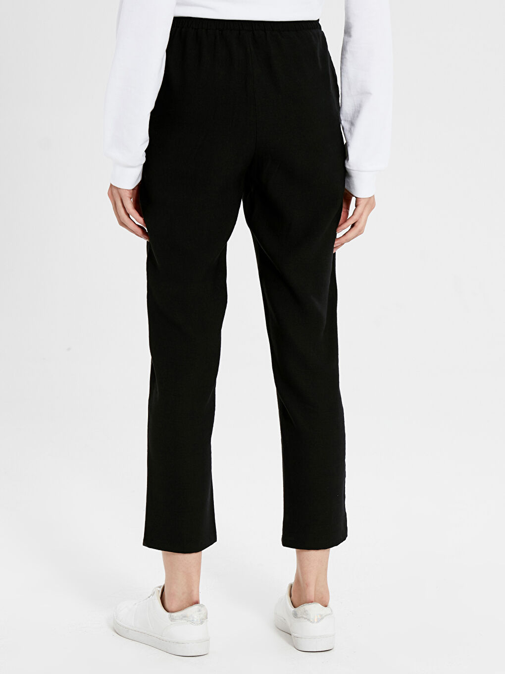 Pantalon Longueur Cheville Taille Élastique Coupe Carotte-2