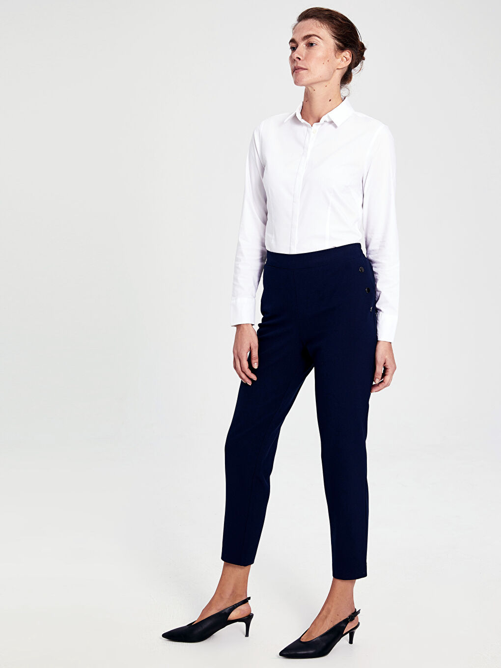 Брюки-морковки Женские с Высокой Посадкой-1