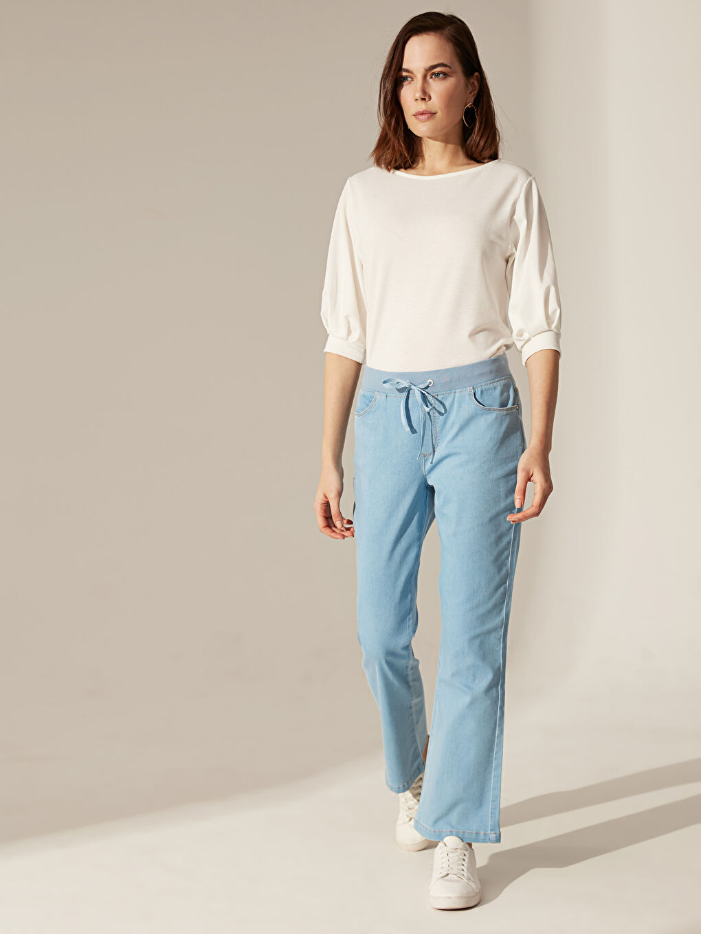 Bej Standart Fit Kadın Jean-1