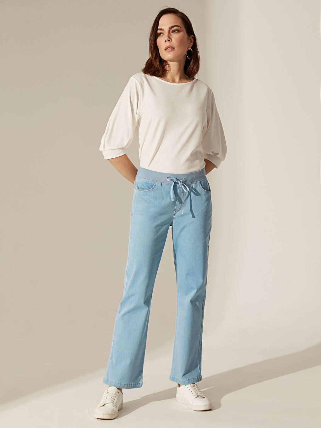 Bej Standart Fit Kadın Jean-2