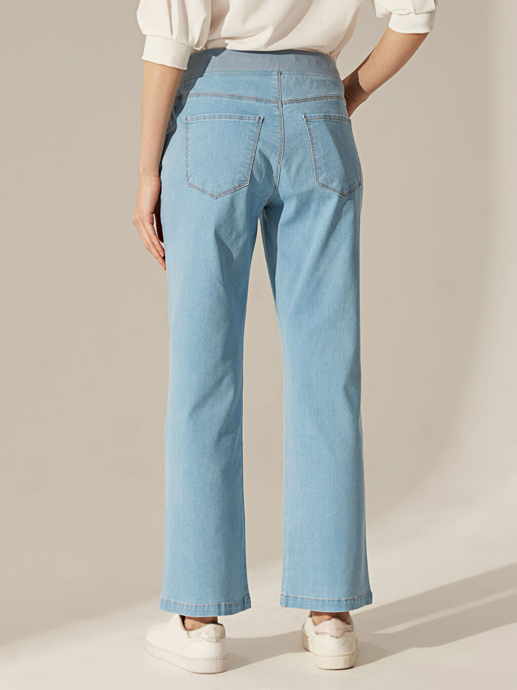 Bej Standart Fit Kadın Jean-4