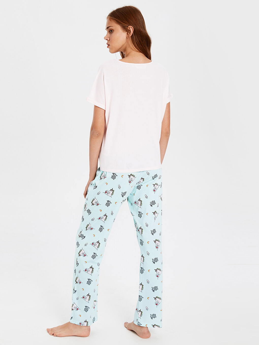 Crew Neck Short Sleeve Women's Pyjama Set-2