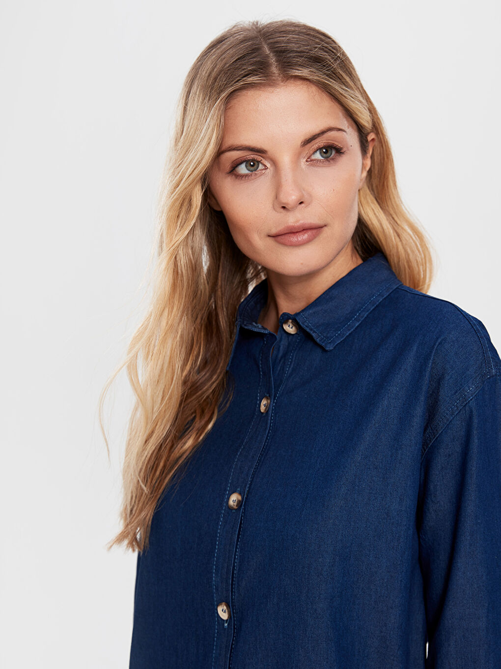 Standard Fit Long Sleeve Women's Jean Tunic-2