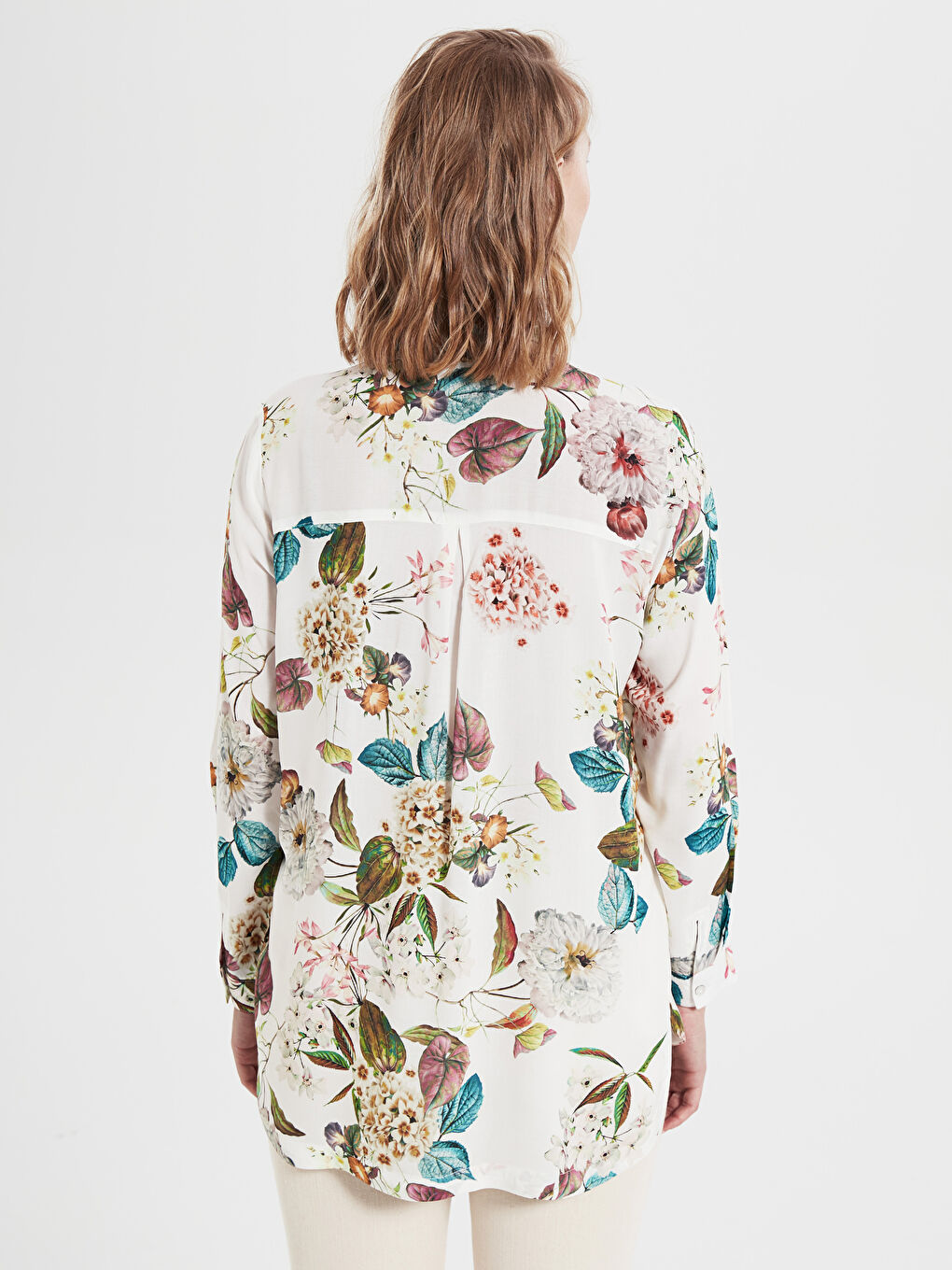 Ženska košulja dugih rukava cvetnog uzorka viskoza-2