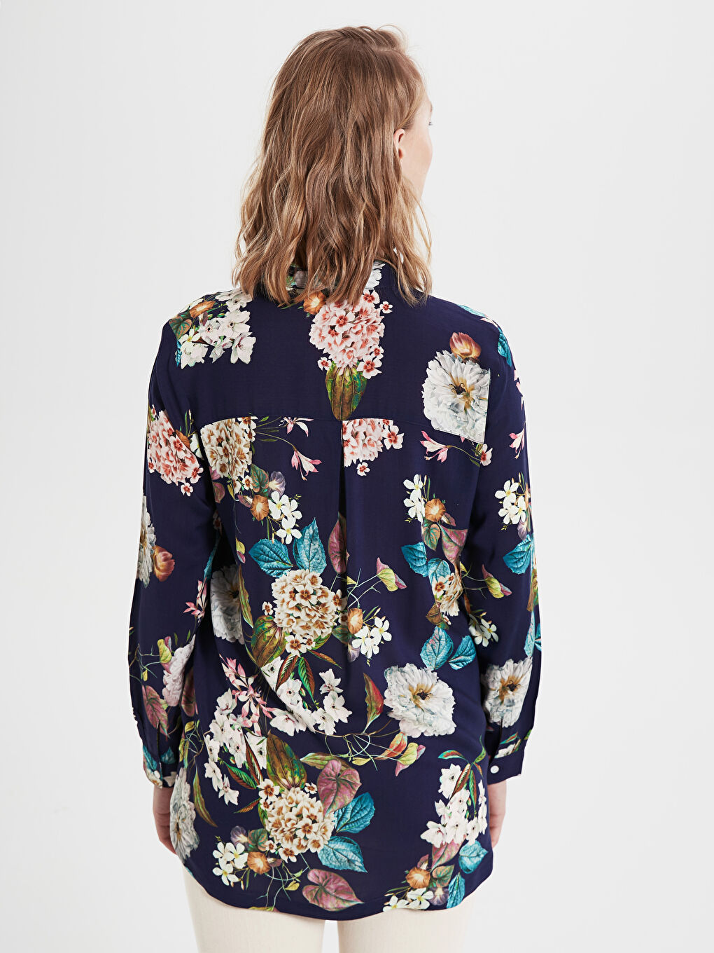 Chemise à Manches Longues pour Femmes à Motif Floral en Viscose-2