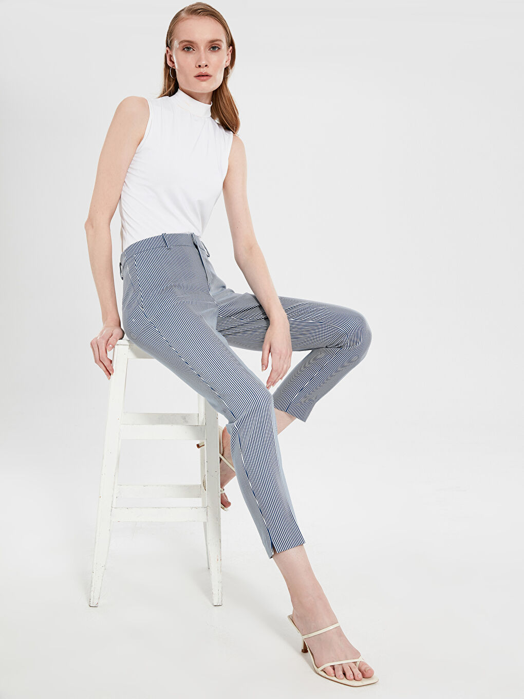 LCW Vision Normal Waist Stretchy Women Tight Trousers -0S1764Z8-LGS