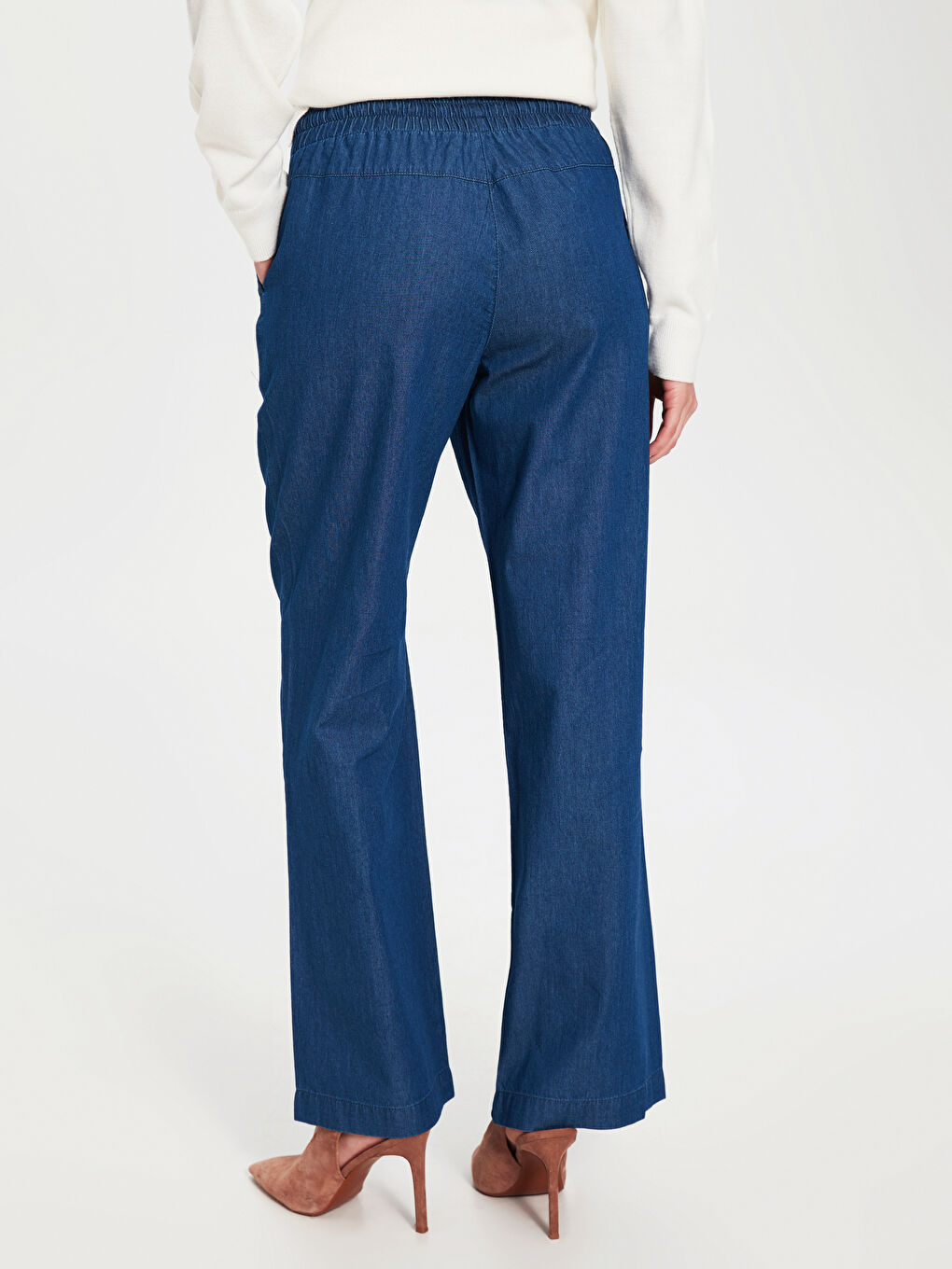 Mavi Geniş Paça Jean Pantolon-2