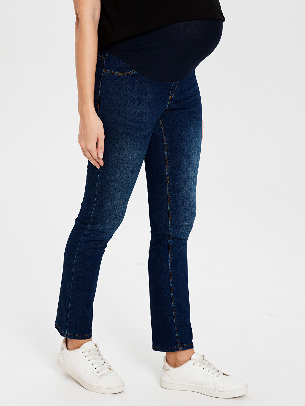 İndigo Standart Fit Hamile Jean Pantolon-6