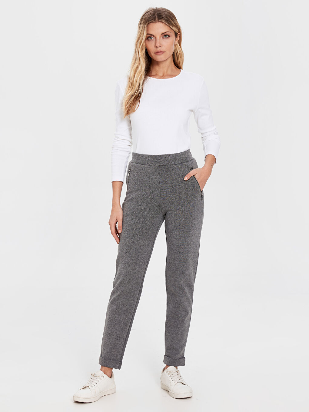 Antrasit Standart Fit Kadın Eşofman Altı