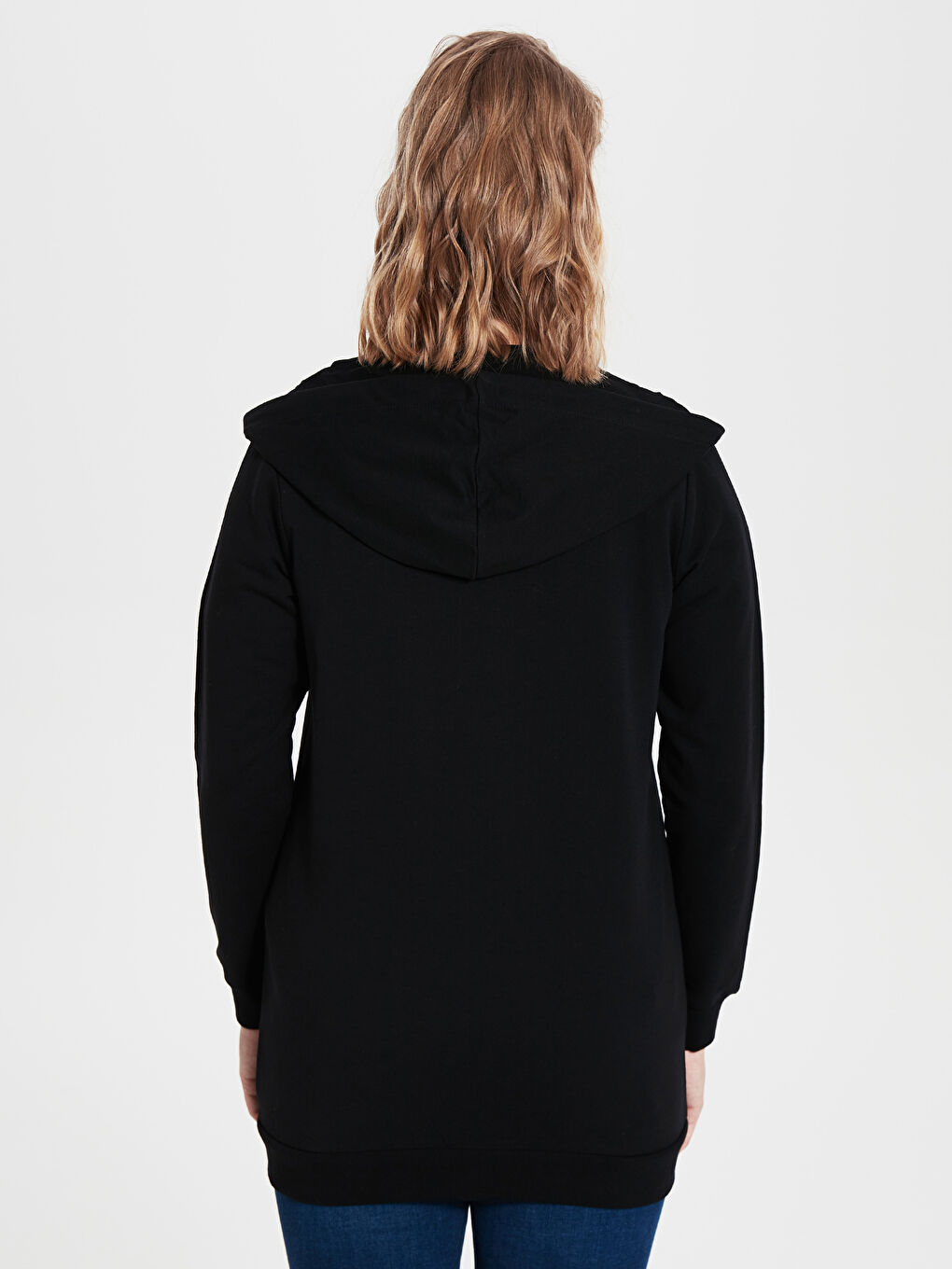 Yeni Siyah Fermuarlı Sweatshirt-2