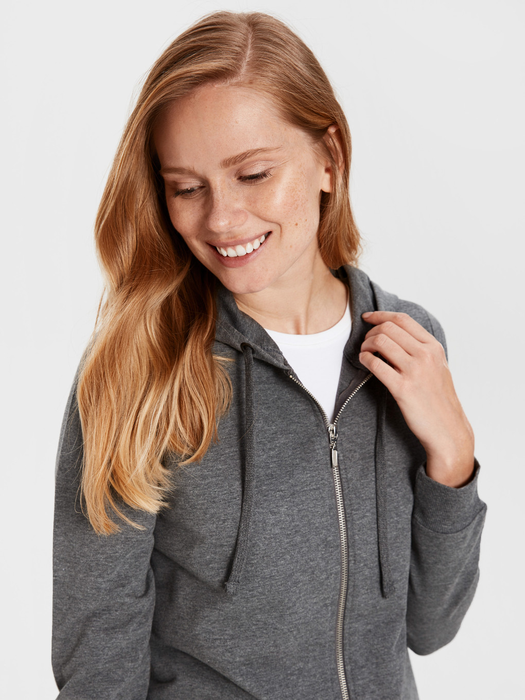 Antrasit Melanj Fermuarlı Sweatshirt-2