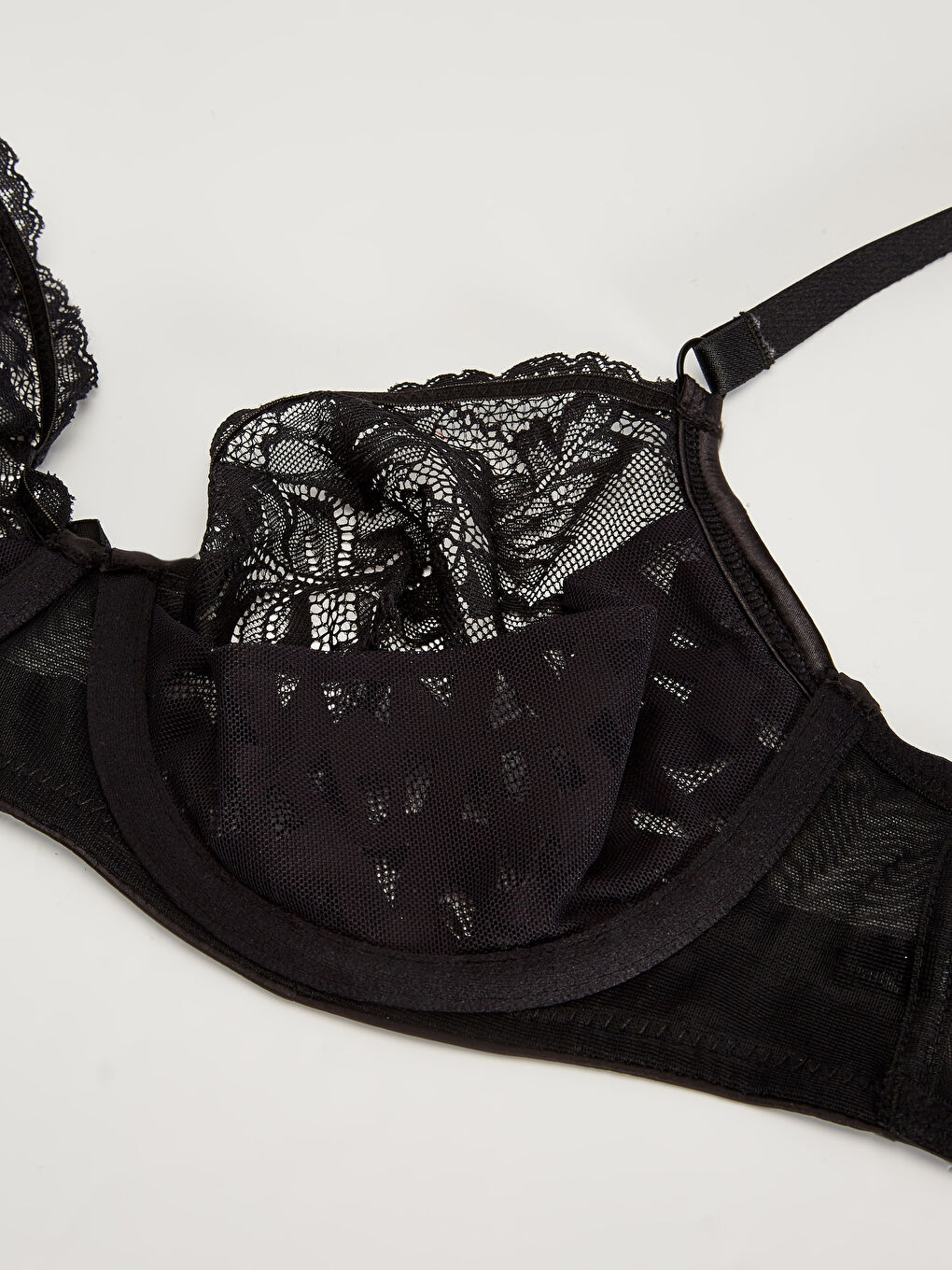 Siyah Balenli Dantel Detaylı Fiyonklu Fantezi Tişört Sütyen-2