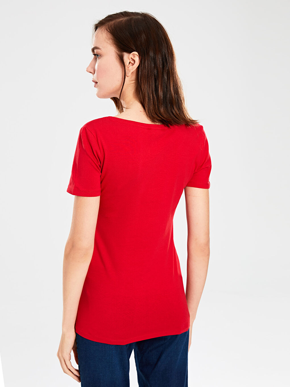 Βαμβακερές Μπλούζες Λαιμόκοψη V-2