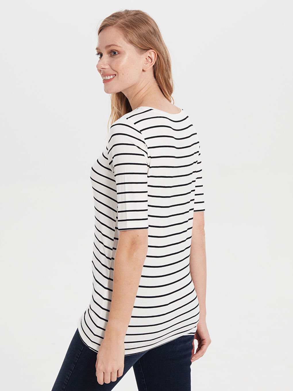 Fleksibilne Prugaste Majice Kratkih Rukava-3