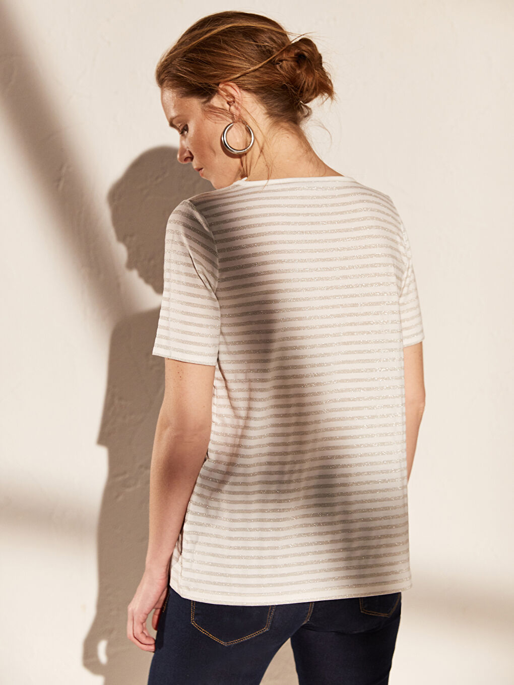 Fleksibilne Prugaste Majice Kratkih Rukava-1