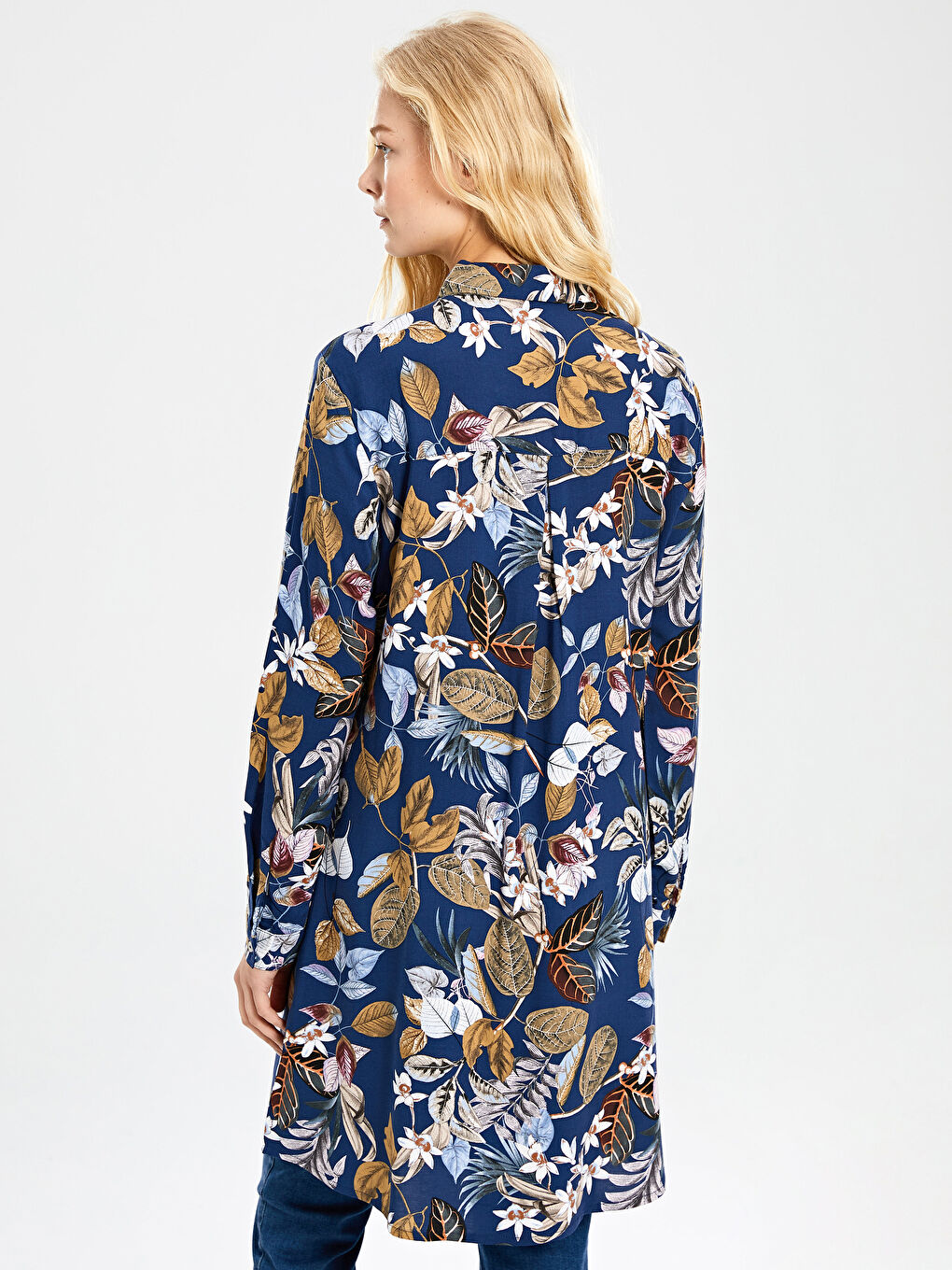 Туніка Жіноча з Віскози з Принтом і Довгими Рукавами-4