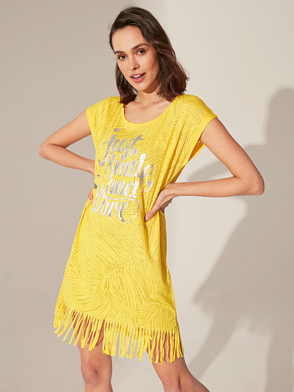 Sarı Plaj Elbisesi-1