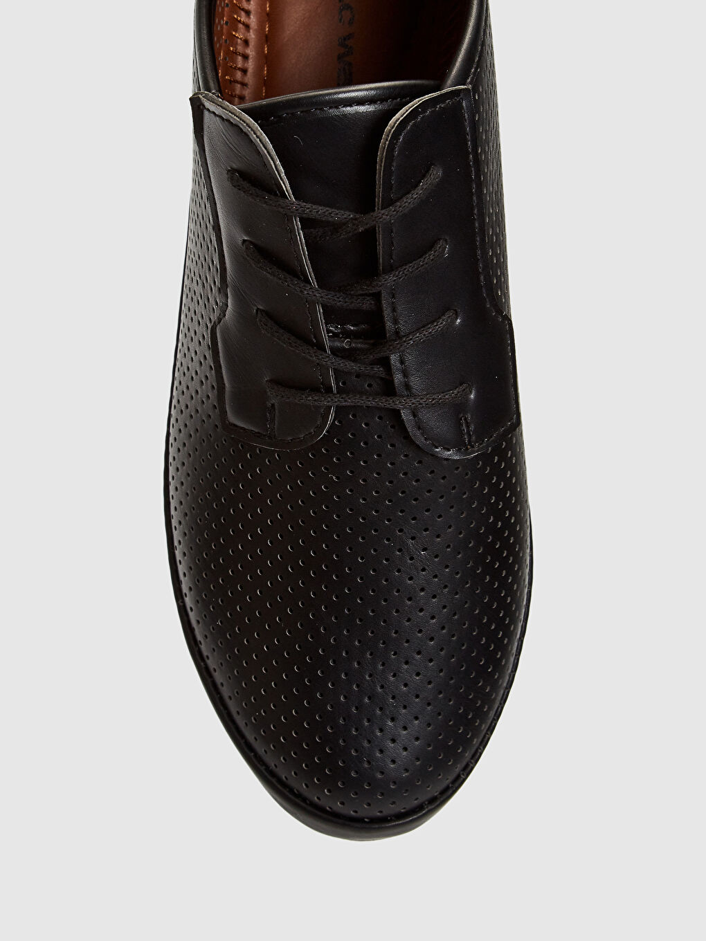 Siyah Bağcıklı Deri Görünümlü Kadın Klasik Ayakkabı-4