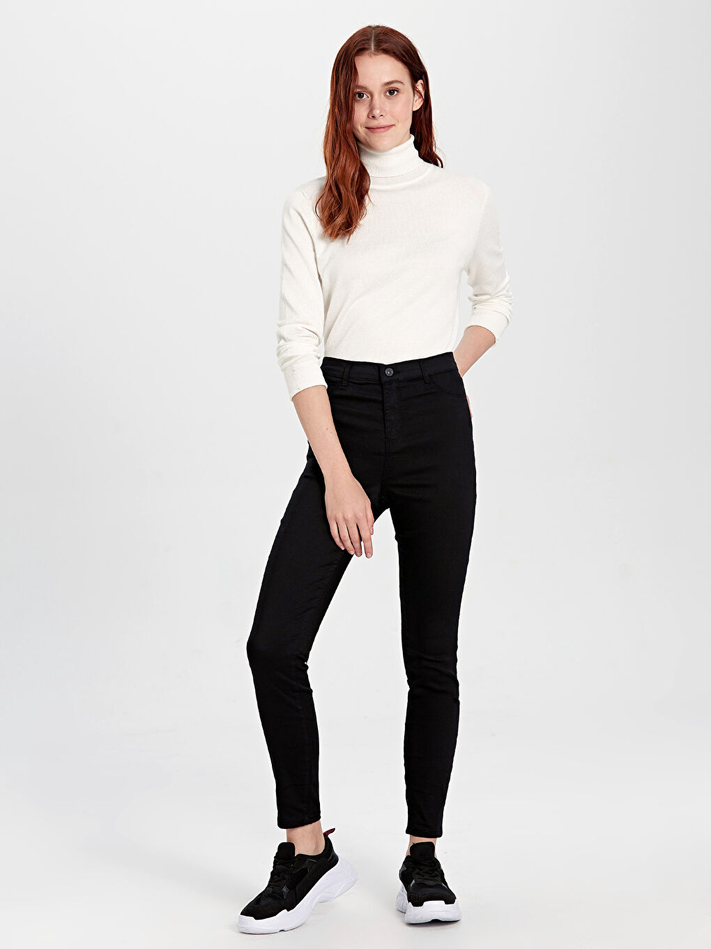 Siyah Jüpiter Süper Skinny Fit Kadın Jean Pantolon-1