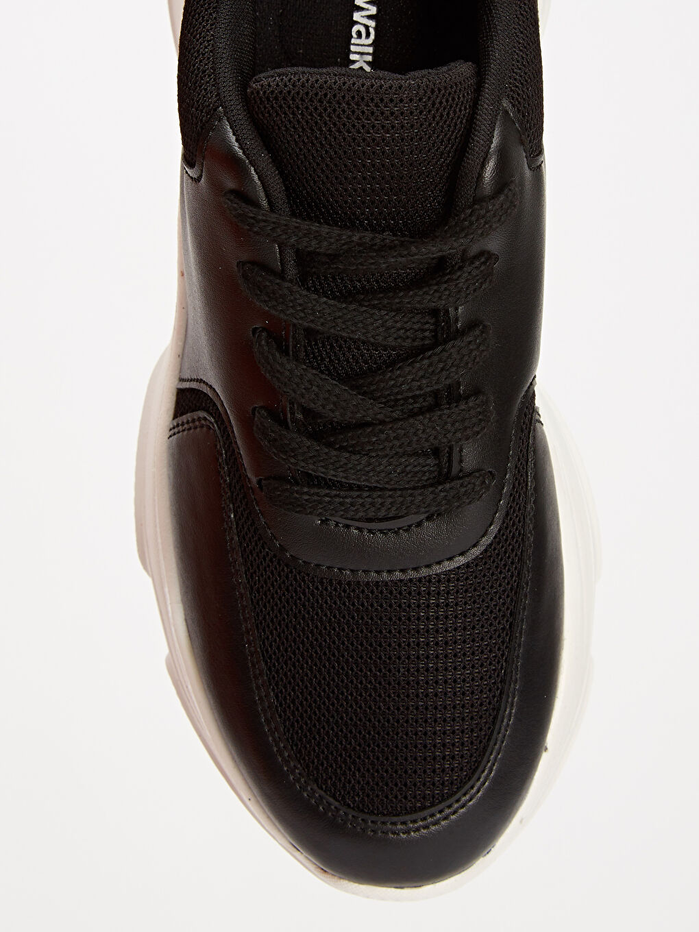 Siyah Kalın Tabanlı File Detaylı Kadın Spor Ayakkabı-4