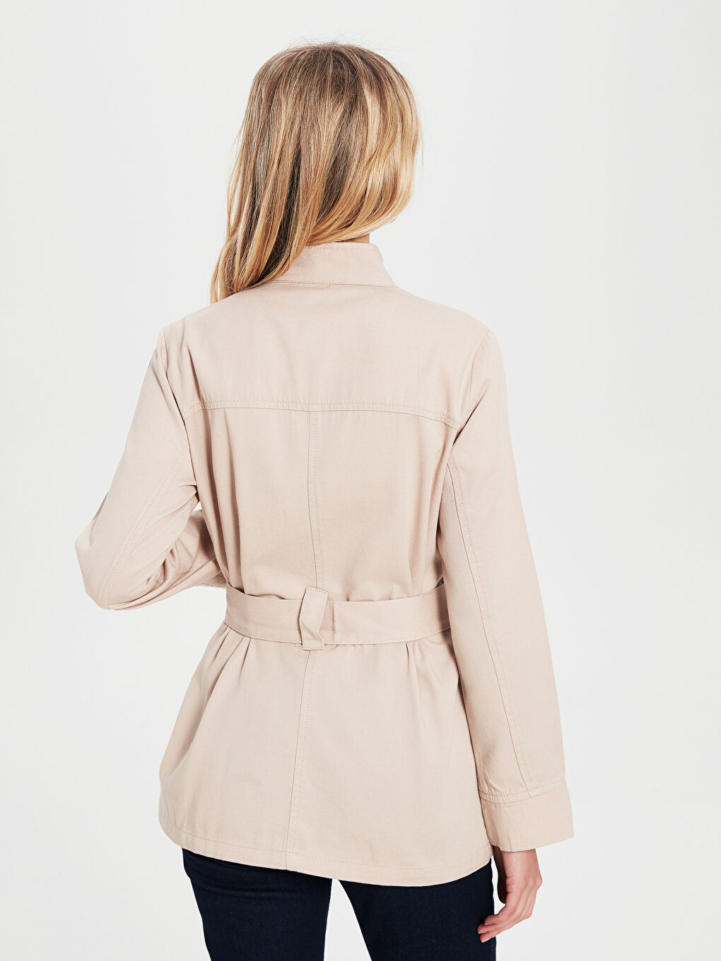 LCWAIKIKI Classic Belted Women's Long Sleeve Slim Other Oil Monte -0S4027Z8-E7V
