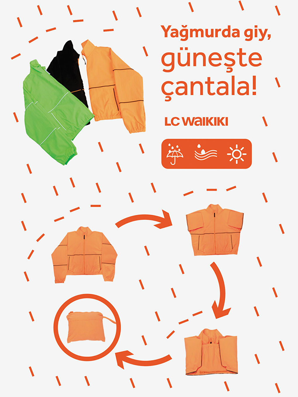 Siyah Çanta Olabilen Dik Yaka İnce Yağmurluk-4