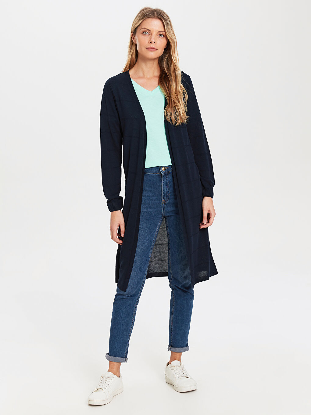 Women's Long Sleeve Cardigan Sweater Slim Straight