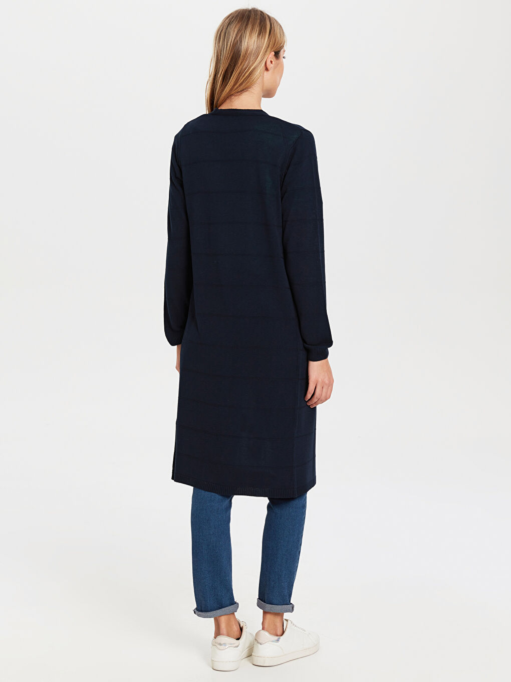 Women's Long Sleeve Cardigan Sweater Slim Straight-3