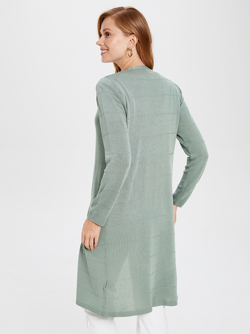 Cardigan Slim Droit à Manches Longues pour Femmes-3