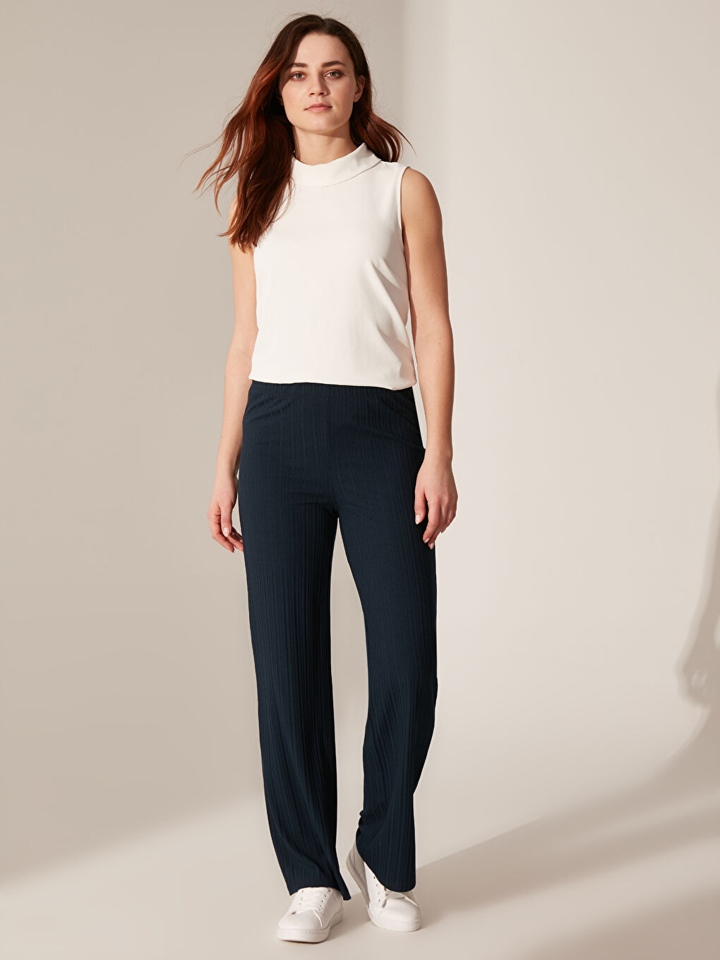 Lacivert Standart Fit Penye Kadın Eşofman Altı