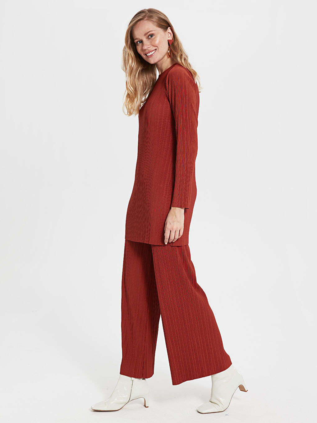 Kahverengi Standart Fit Kadın Pantolon-1