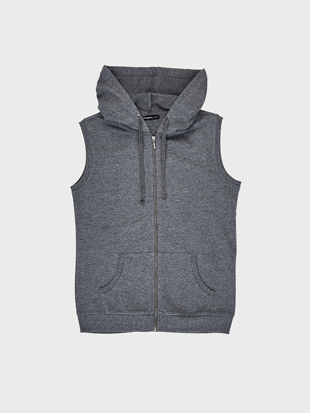 Antrasit Kadın Kapüşonlu Düz Yelek-1