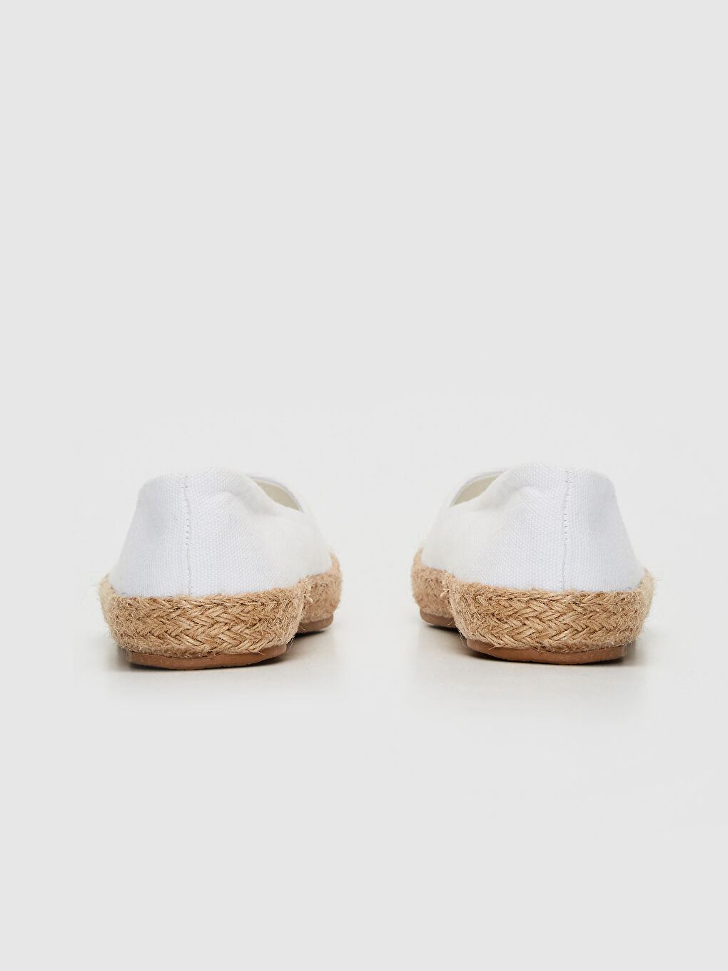 Beyaz Kadın Espadril Babet Ayakkabı-3